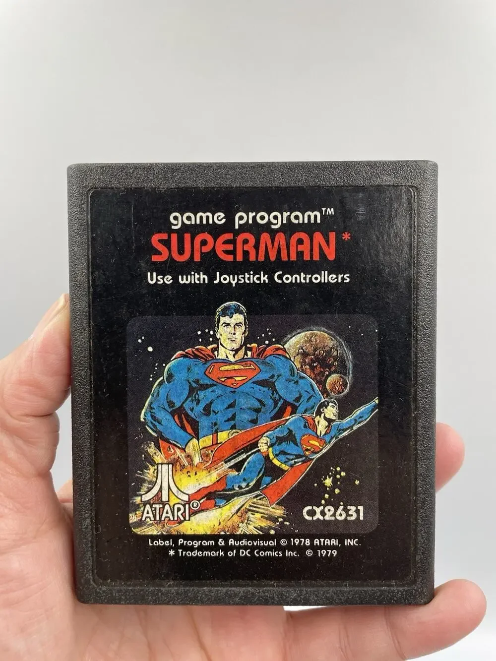 DC Comics SUPERMAN CX2631 (Atari 2600 1979) Video Game Cartridge Only Arcade